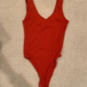 Primark size small red ribbed bodysuit